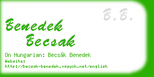benedek becsak business card