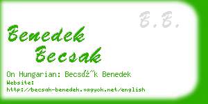 benedek becsak business card